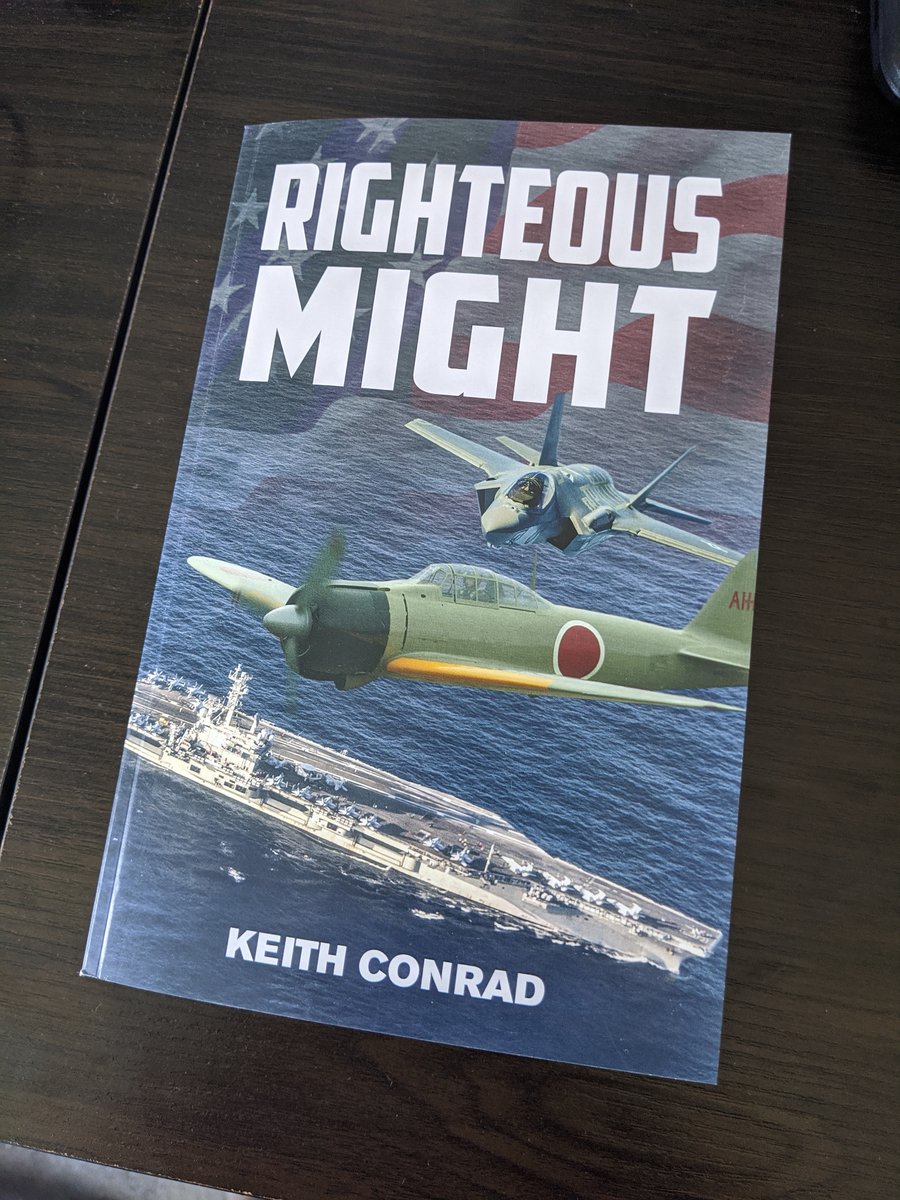 keithrconrad's tweet photo. Today is the 245th birthday of the @USNavy. I hope you'll consider celebrating by picking up a copy of my novel #RighteousMight. When a @DARPA test goes wrong, it sends the #USSGeraldFord back to Dec 6, 1941.
Softcover: https://t.co/C3HkeZZJcb
#Kindle: https://t.co/5CdzFBKhxB https://t.co/jMli5e7zeT