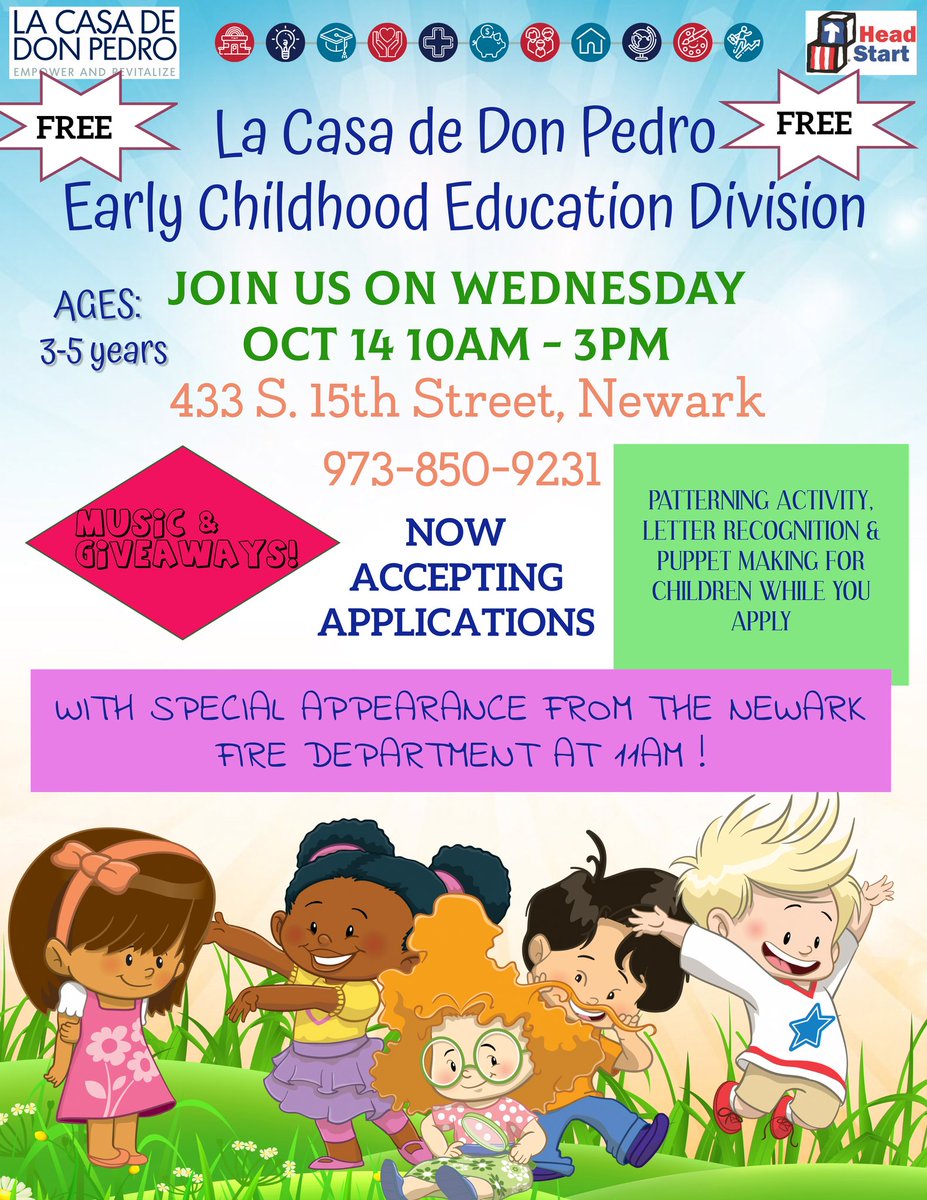 LaCasaNwk's tweet photo. Join La Casa tomorrow (10/14) from 10am-3pm as we host an open enrollment event for our Head Start program. See flyer for details. 

#earlychildhoodeducation
#earlyheadstart #headstart #naeyc #prekindergarten #infantcare #toddlercare #thechildrenareourfuture #prenatalprogram https://t.co/JltxWxQhLn