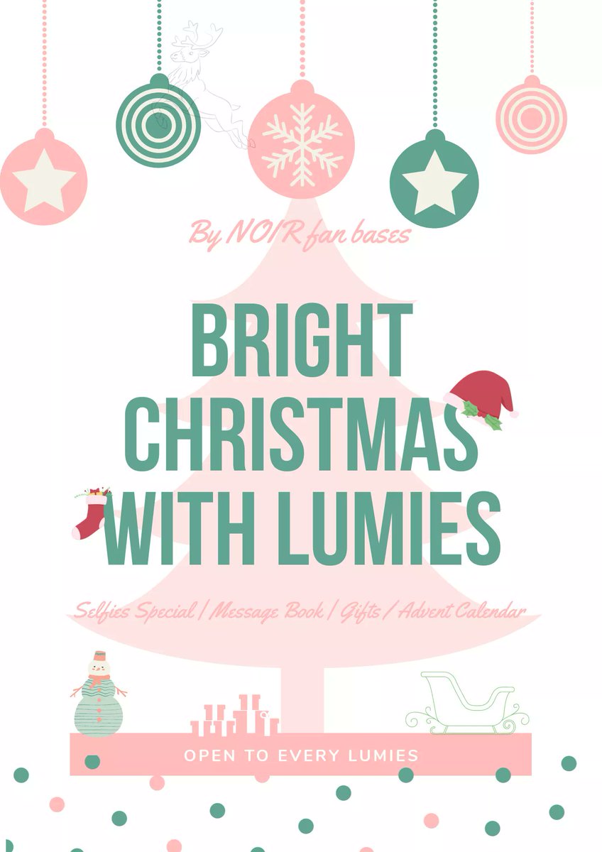 Siha_Fanbase's tweet photo. 🎄 BRIGHT CHRISTMAS 🎄
    🌟 WITH LUMIES 🌟  

Lumies, don't forget the Christmas project 🎁

❄ Open to every Lumies ❄
• 01.10.2020 - 15.11.2020 •

Open a Donation Pool :https://t.co/jxpY959uCk

@Noir__official
#NOIR #느와르
#lumierewithNoir https://t.co/IYE09rH7uI