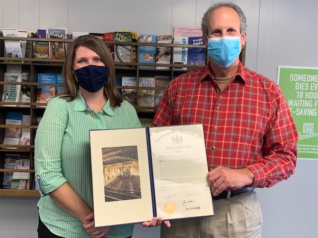 RepJoePetrarca's tweet photo. I was proud to sponsor a citation with @RepJeffPyle
honoring Vandergrift resident and Apollo Ridge teacher Jessica Johns.

She received the 2020 Pennsylvania Geographical Society John J. Katana K-12 Distinguished Teaching Award. https://t.co/PCnSQccMNC