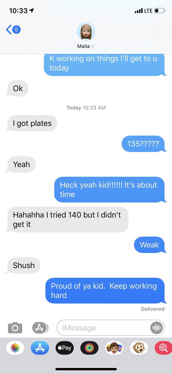 dustythoms's tweet image. This gets me pumped.  I tell both kids the weight room does not lie. You either work or you don’t. Set goals and achieve them. I have had a smile most of the day because of this text.  #benchmax