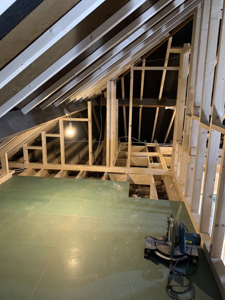 BjrGroup's tweet photo. Here is a current loft conversion that we are in the middle of. We’ll post more pictures as we progress. Some first fix electrical included. #electrical #loftconversion #builder #bjrgroup https://t.co/LRJtlXzye3 https://t.co/6tmvdlGUvv