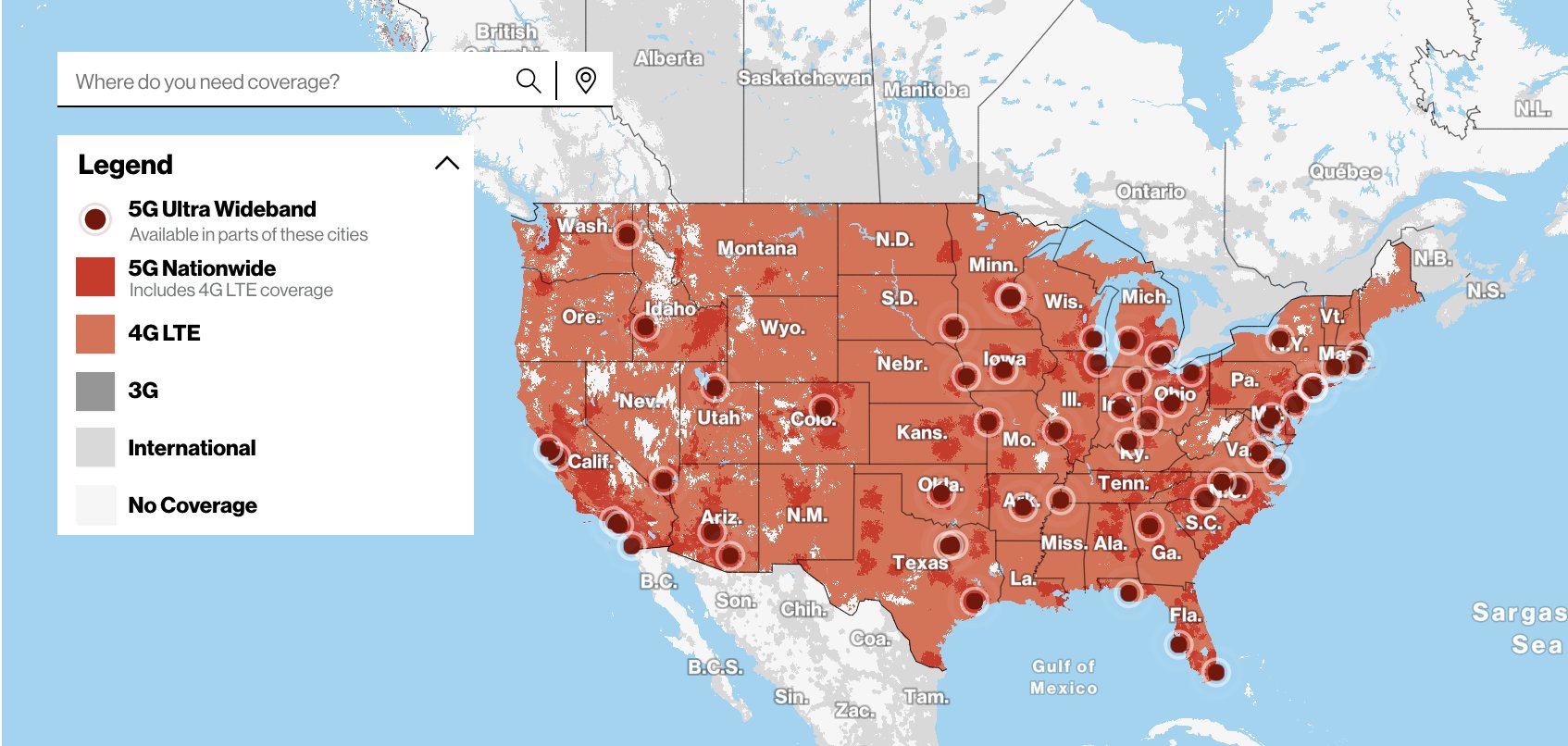 Boost Mobile Coverage Map 2020 Eli Blumenthal On Twitter Verizon S 5g Nationwide Coverage Map Is Live Focus Is Around Major Cities With Coverage Available In At Least Some Areas Of Most States No 5g Coverage In Alaska