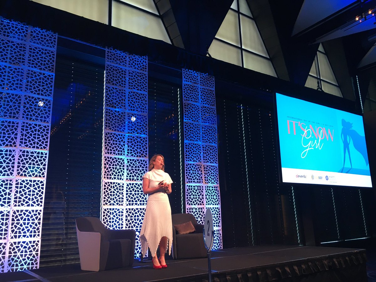 curlsson's tweet photo. It is a pleasure to speak about #climateaction and empowering women at this morning’s @cievents live event honouring the international day of the #girl. So good to feel the energy of the crowd. @southpoleglobal #leadonclimate #ourclimatejourney https://t.co/V5KDb62F8o