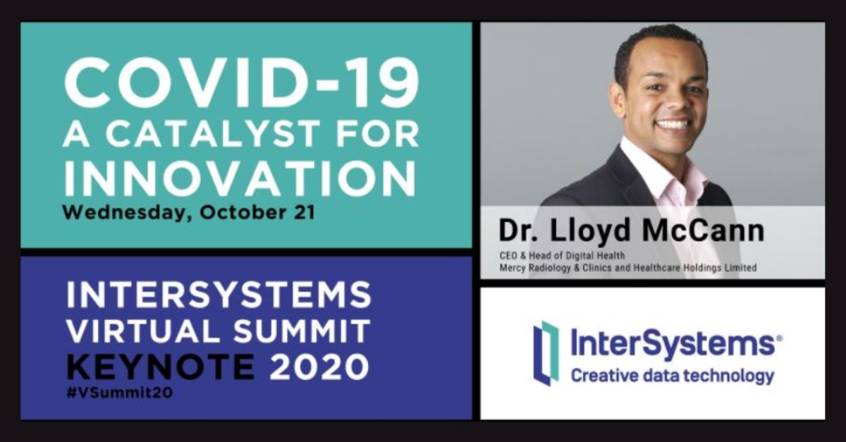 #VSummit20 It's time for another #Keynote Announcement! Day 2 features Dr Lloyd McCann sharing his perspective on how #COVID19 has accelerated #innovation in #healthcare. Register here buff.ly/2GE7Oa7

#HealthIT #healthcareinnovation #HealthTech #medtech