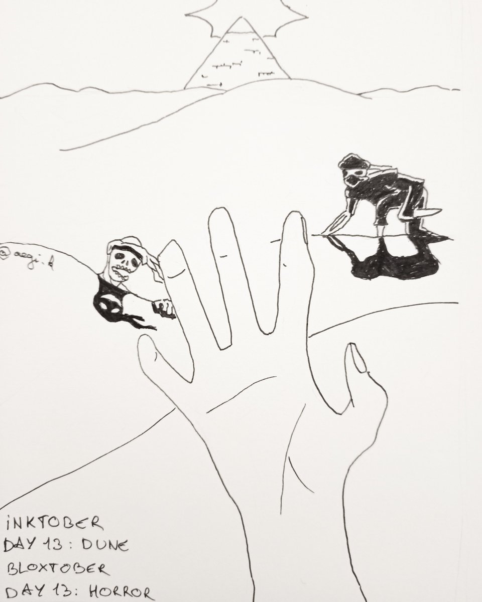 aegi_k's tweet photo. #Inktober day 13: Dune
#Bloxtober day 13: Horror

Undead in the desert, or sandbies if you will

#inktober2020 #inktober2020day13 https://t.co/7C4wT09ceY