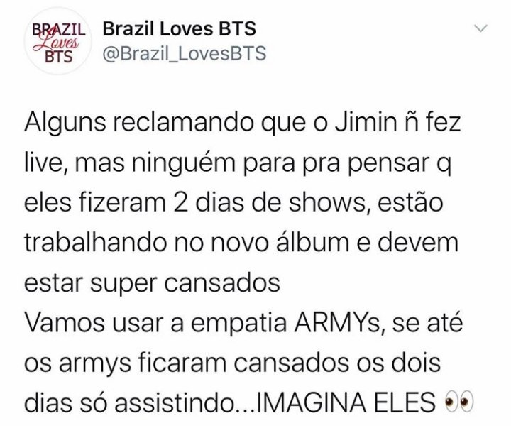 KikyArmy4's tweet photo. Fico indignada como que tem armys que esquecem que o Jimin também é um ser humano e tem o DIREITO  de DESCANSAR e fazer live assim que tiver afim e totalmente descansado.Pois ele Não é Um Ser Sobrenatural  e nem um fantoche que precisa fazer tudo o que as outras pessoas querem.. https://t.co/gJjqjt5E8X