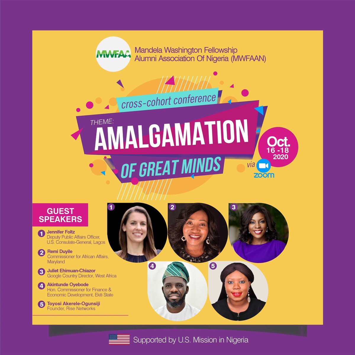 MWFAANigeria's tweet photo. In just 3 days, we shall be having the Maiden Cross-Cohort Conference of @MWFAANigeria .
#Anticipate  to meet our guests 
@jehimuan @toyosirise @remiduyile @AkinOyebode #Jenniferfoltz

#TheAmalgamation 
#MWFAAN https://t.co/P3sDRT8Gqg
