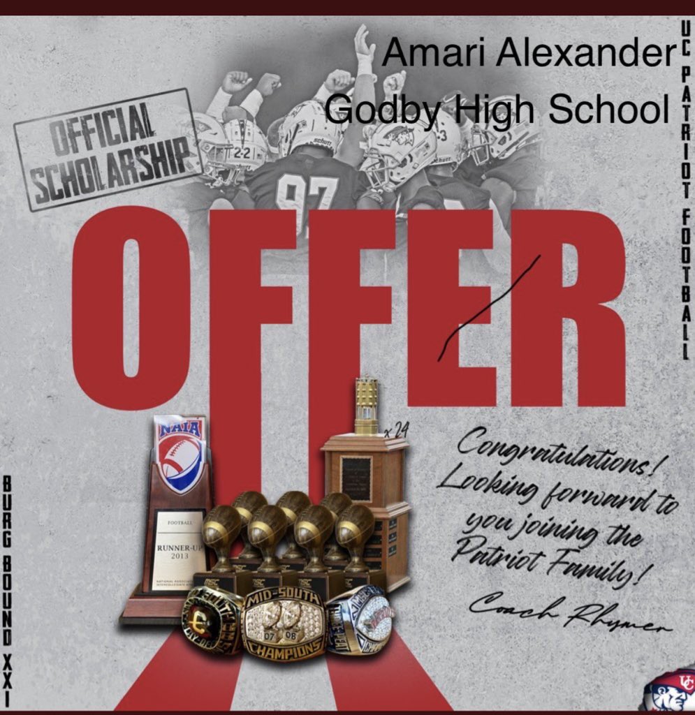 Blessed and honored to receive my 3rd offer from <a href="/UCPatriotFball/">UC Patriot Football</a> @PwellsUC @GodbyFootball @CoachMcCrayAPG <a href="/MrEliDubble/">Coach Eli Will</a> <a href="/CoachCollins__/">Jashawn Collins</a> @CoachColsonAPG  💤🙏🏾