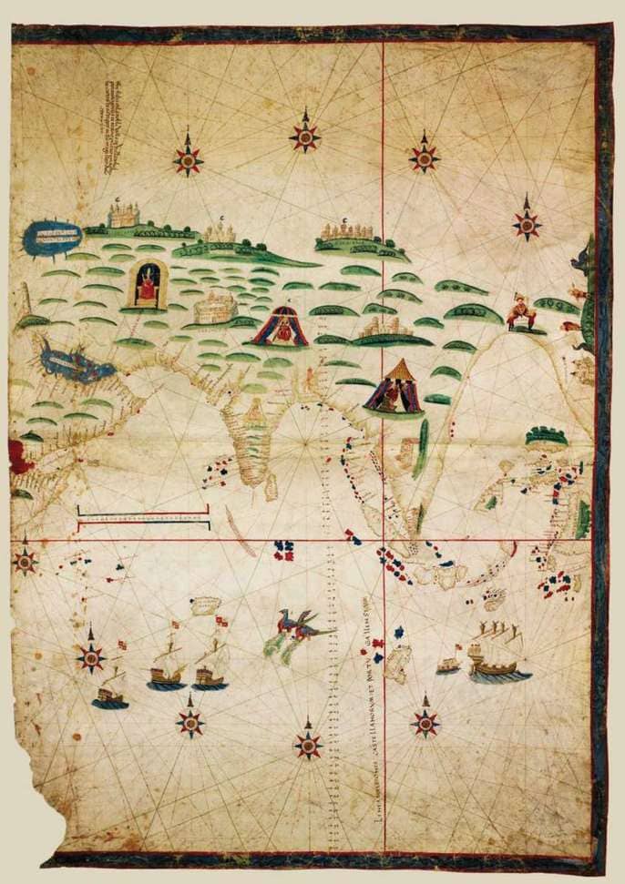 NUÑO GARCÍA DE TORENO Y SU CARTA NÁUTICALa primera carta en que están incluidas las tierras descubiertas en la expedición Magallanes- Elcano es la de Nuño García de Toreno, confeccionada en 1522 en Valladolid.