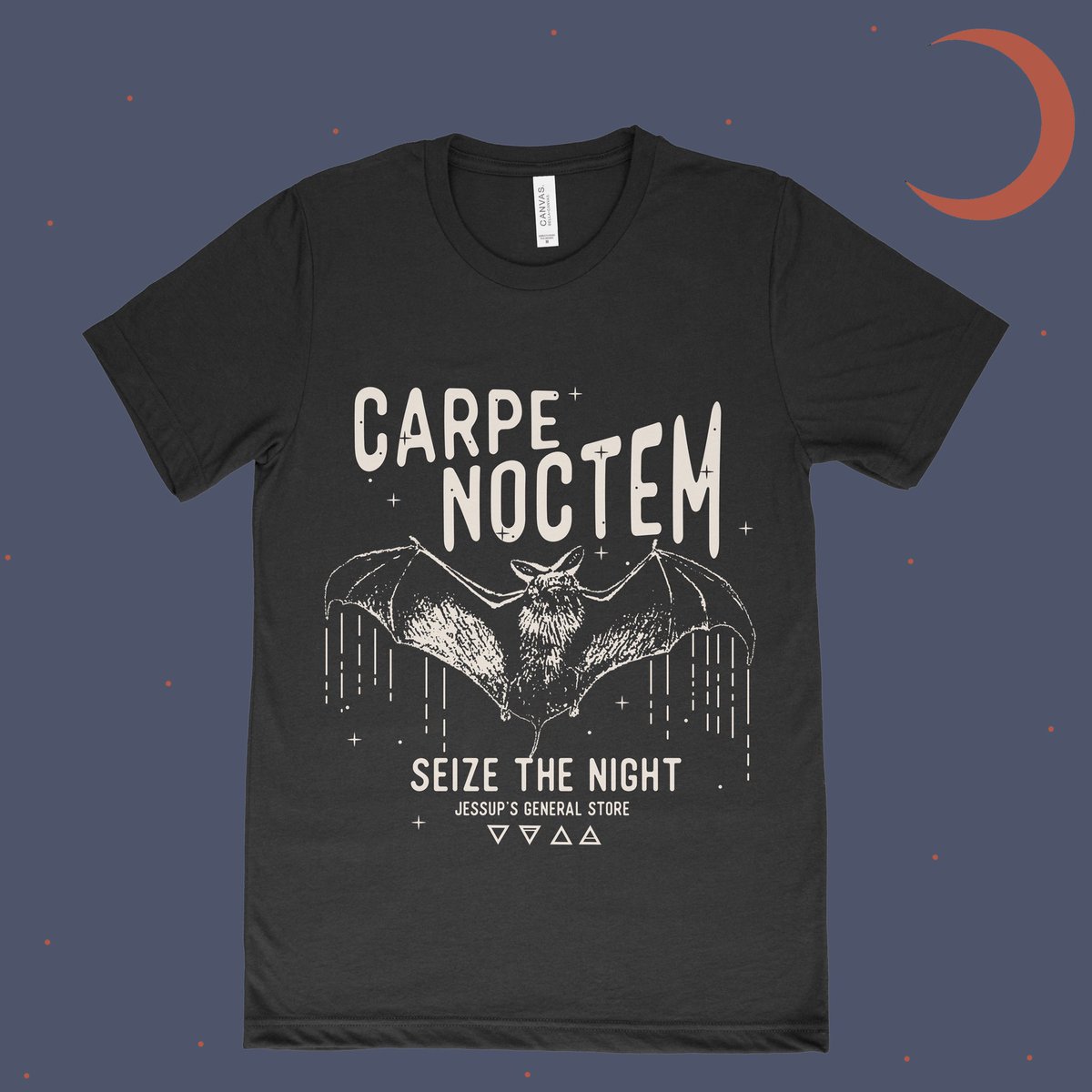 The days are getting shorter. 
Carpe Noctem 🌙 available in unisex sizes SM-XXL
jessupsgeneralstore.ca
#halloweeniscoming