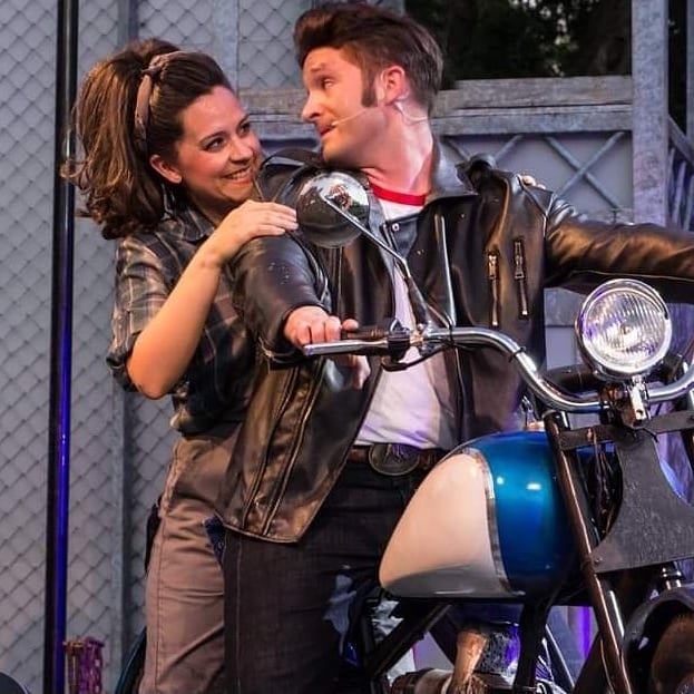 Need a theatre-inspired costume? Go as All Shook Up's Chad or Danny Zuko with this ensemble! Pair with blue suede shoes for an Elvis-esque touch. Optional accessories: lip snarl, pompadour, and a bad attitude. #halloween #halloweencostume #ztp #musicaltheatre #theatrecostume