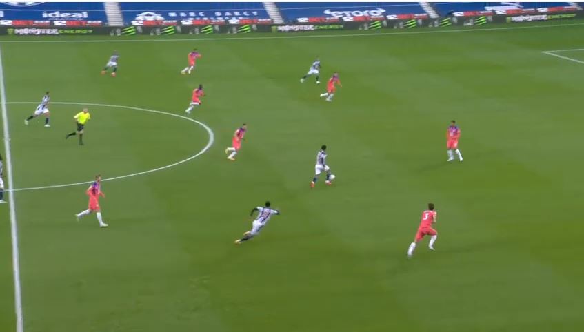 Left- Alonso mispasses to opponent right behind the pivot and we conceded.Right- The attacker outpaces the pivot and chilwell comes off his line to cut the passing lane towards wide attacker and forces to pass towards townsend who is free.