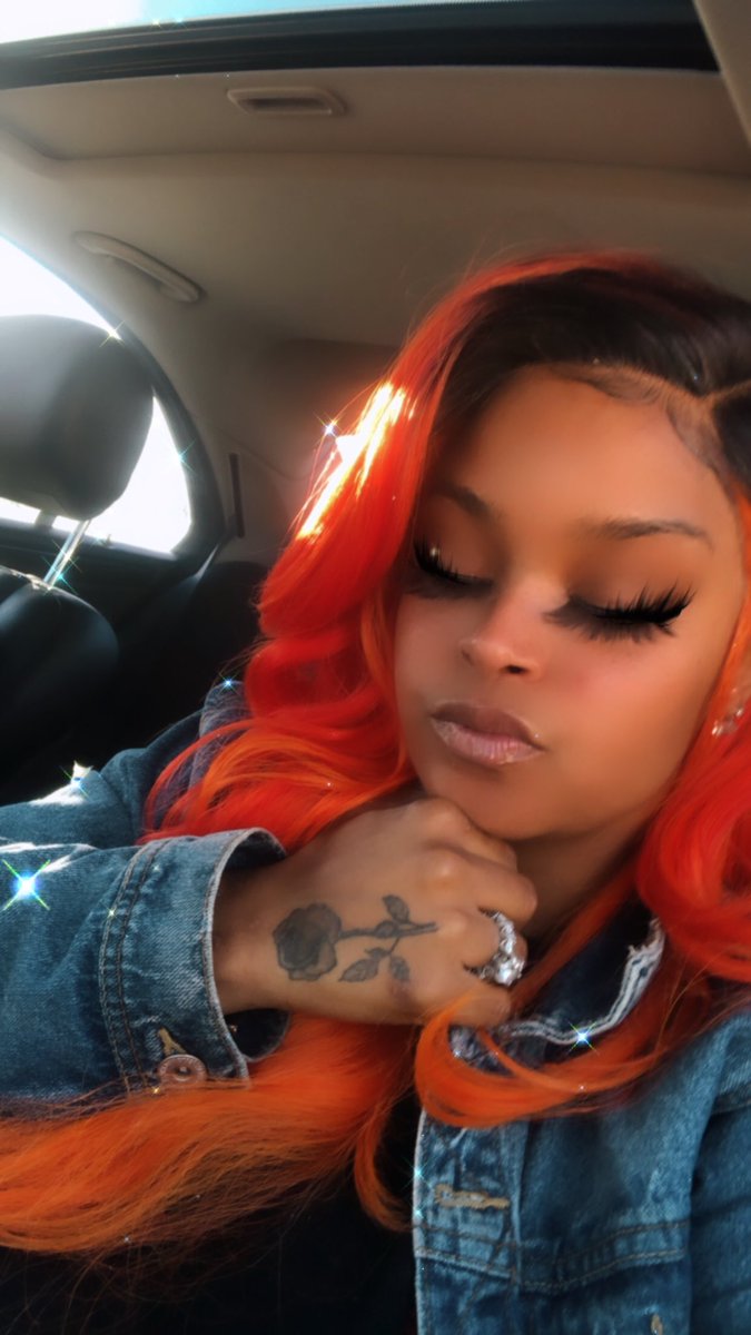I thought a bitch who said my wig look like a helmet said summmm.. you couldn’t even afford the shit I’m into baby.. mind you.. I took this in my coop 🖤🧡❤️