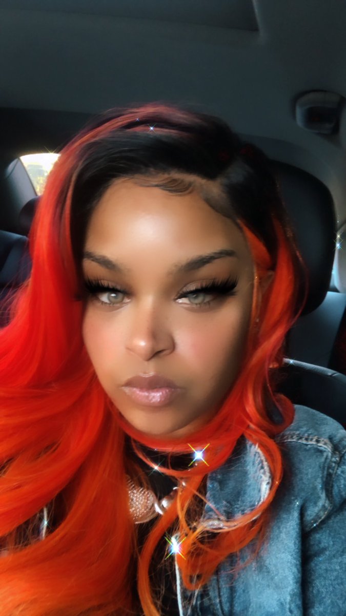 NovaBankroll's tweet photo. I thought a bitch who said my wig look like a helmet said summmm.. you couldn’t even afford the shit I’m into baby.. mind you.. I took this in my coop 🖤🧡❤️ https://t.co/cMDAQcEETj