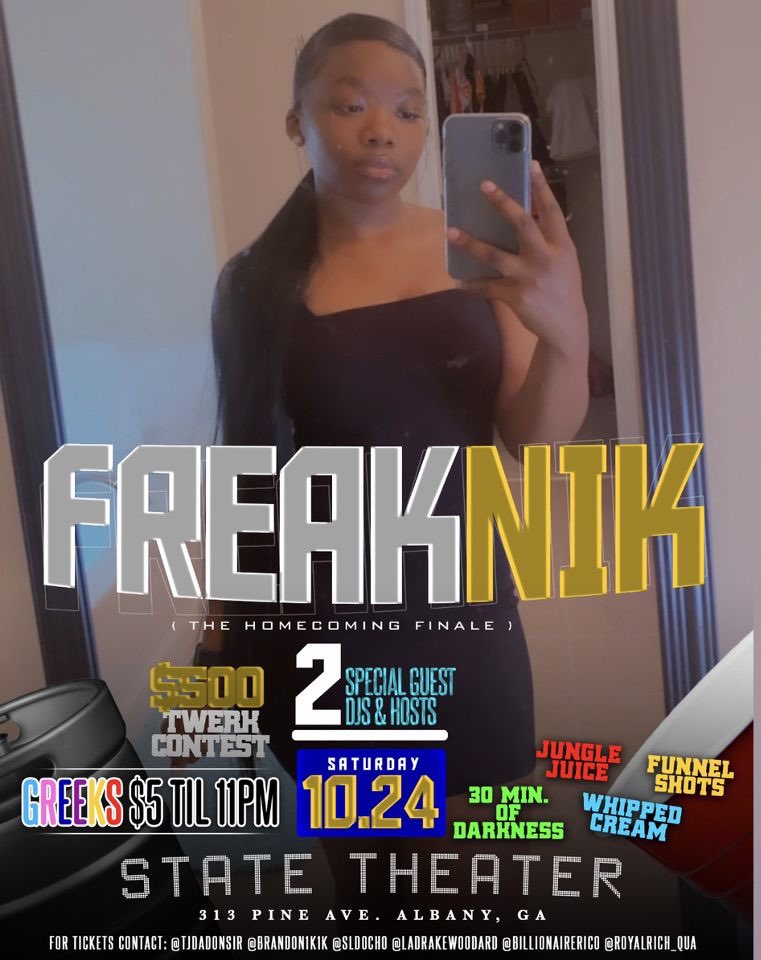 babyjitta's tweet photo. 🔥Hoco Grand Finale 🔥
30 Minutes Of Darkness
🌚
Greeks $5 Til 11
⏳
The Return Of Juice Wars
🥤
Live twerk contest🥴🔥🍑
For Tickets Contact: 404-901-8798 , 706-524-4420 , 706-593-9978, 912-503-5121,678-552-8494
#FreakNikHomecomingFinale #TheLittCommittee https://t.co/vnLwXYNlzs
