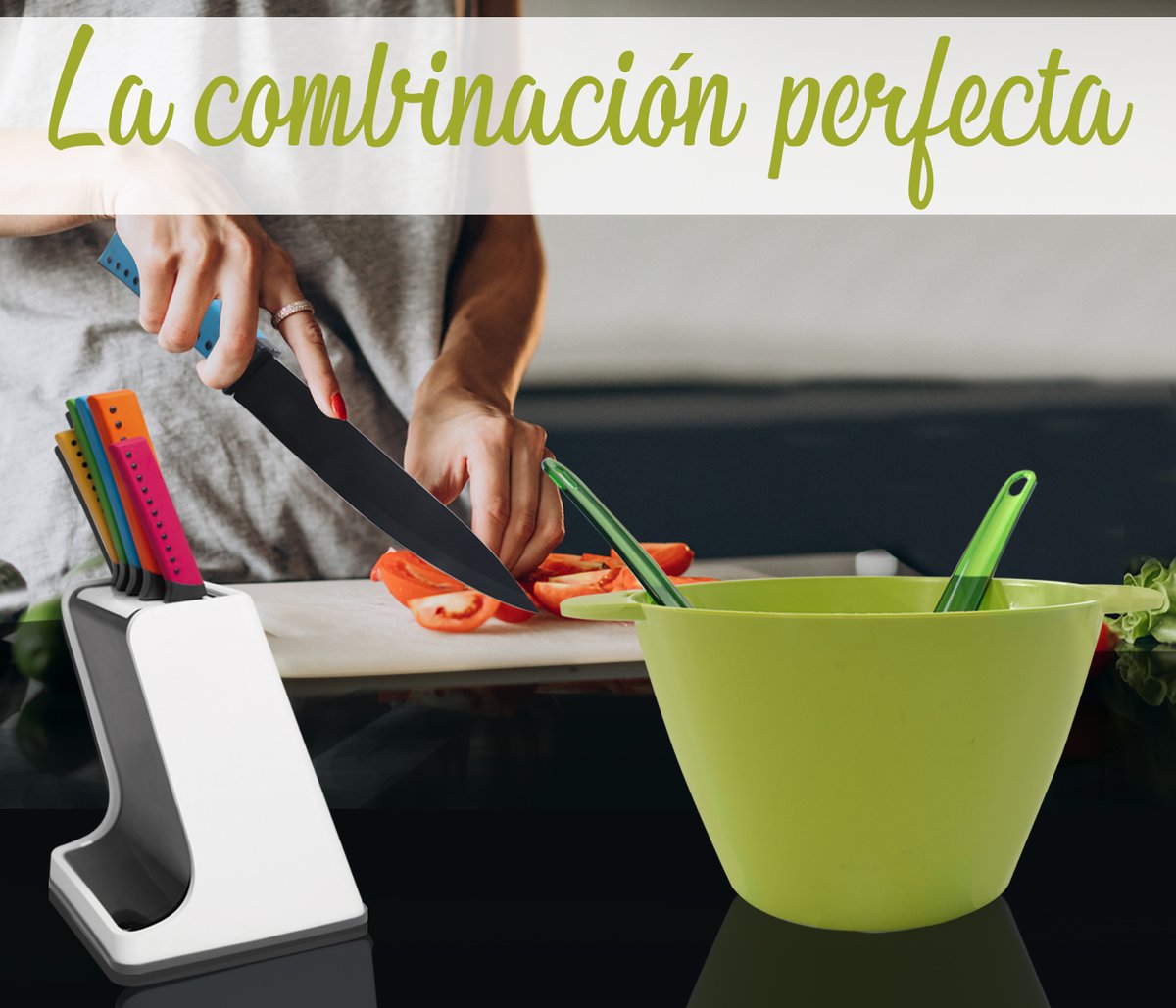 La combinación perfecta
-Mod. Boho Wood 30
Ensaladera con utensilios de plástico
Juego de 3 piezas.

-Mod. Boho Wood 50
Cuchillos de acero inoxidable con base de policarbonato.
Juego de 6 piezas.

Adquiérelos aquí:
whatshome.net/link/store/ROOT