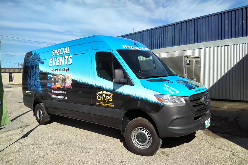 That's a Wrap ! Completed this full size Mercedes Sprinter van wrap for Native Canadian Chip Corporation (Honestly love their chips). We wrap vehicles all year long - don't delay to book a spot!