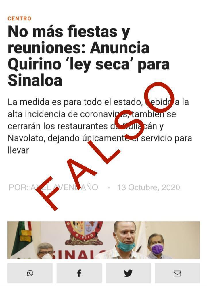 QuirinoOC's tweet photo. Anda circulando una imagen en redes sociales con un supuesto comunicado de mi parte que es FALSO, les hago un llamado a no compartir noticias sin verificarlas y al mismo tiempo seguir cuidándonos y poniendo de nuestra parte. #PuroSinaloa 👊🏼 https://t.co/2V8ysAvpQK