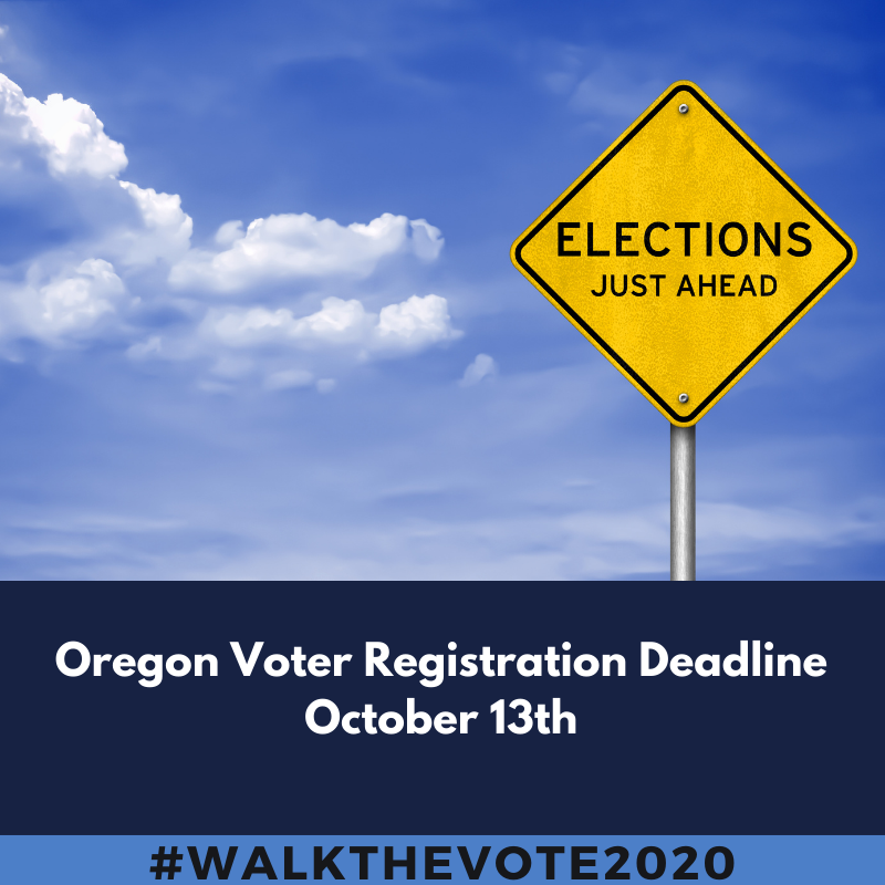 WalkTheVote2020's tweet photo. Today is the last day to register to vote in Oregon!

Oct. 13 - Voter Registration Deadline
Oct. 14 - Ballots mailed to voters

Check your voter registration status here:

https://t.co/lqyhw9rOdF

#walkthevote2020 #walkthevote #caminarelvoto https://t.co/kQzW8tYjAw