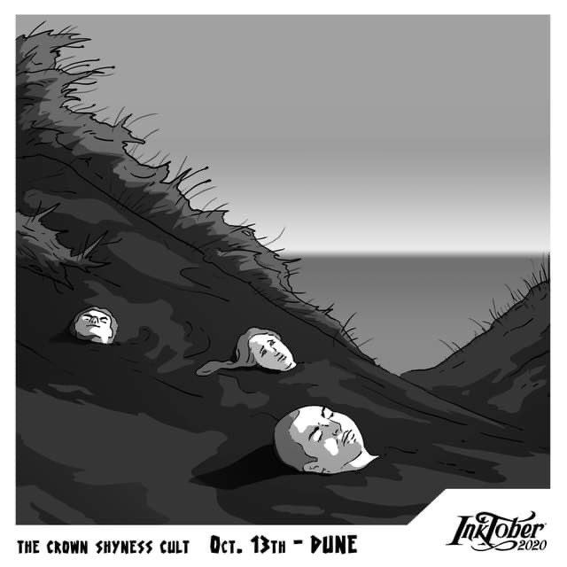 dapperdansays's tweet photo. INKtober - 2020 - #dapperdansays
The Crown Shyness Cult. #INKtober2020 #inktober #ink #october #draw #dailydrawing #challenge #art #blackandwhite #horror #spooky π¦ https://t.co/8dKPEB43mo