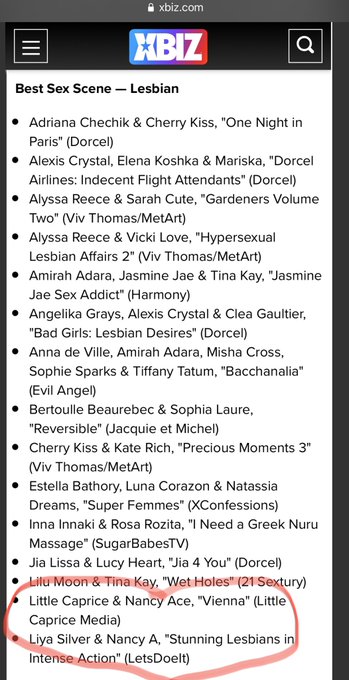 I&rsquo;m happy for two nominations on @XBIZ ❤️ Scene with @LittleCapriceTM was my dream😍 @marcello_bravo guys<a class="tags" href="/tag/xbiz">@xbiz</a>