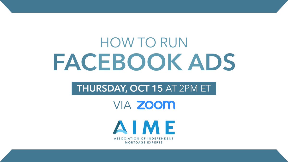 AIMEnational's tweet image. Facebook offers a unique opportunity for businesses to utilize paid ads to expand their reach. The #AIMEteam is hosting a webinar, #HowtoRunFacebookAds, giving you best practices, the benefits for business growth, tips on target audiences, &amp;amp; more. Join us: aimegroup.co/FB-Ads