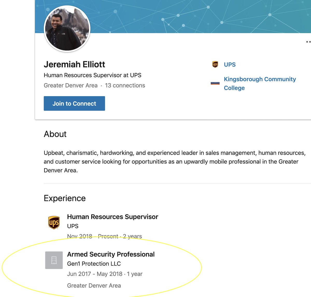 As I reported on  @khow radio, I just got off the phone with owner of Gen1 Protection, the armed security business that Jeremiah Elliott lists as his employer. He told me it is FALSE that Elliott worked there for one year. /3