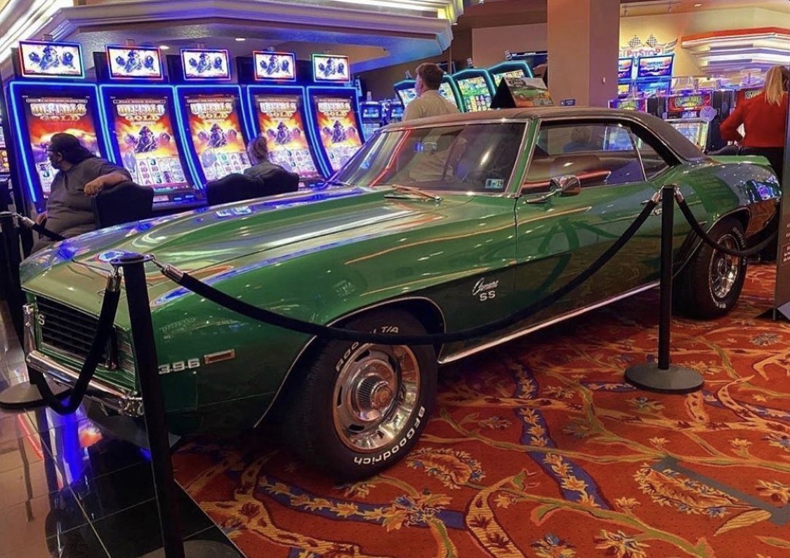 MorongoCasino's tweet photo. Classic Casino Morongo brings you a fully restored 1969 Chevrolet Camaro S5! Play with your #MorongoRewards card at our Classic casino until October 31st to earn points. The drawing will be on November 2nd at 9:30PM ππ #ClassicCar #Camaro #ClassicMorongo #CasinoMorongo https://t.co/QyhxInq2w7