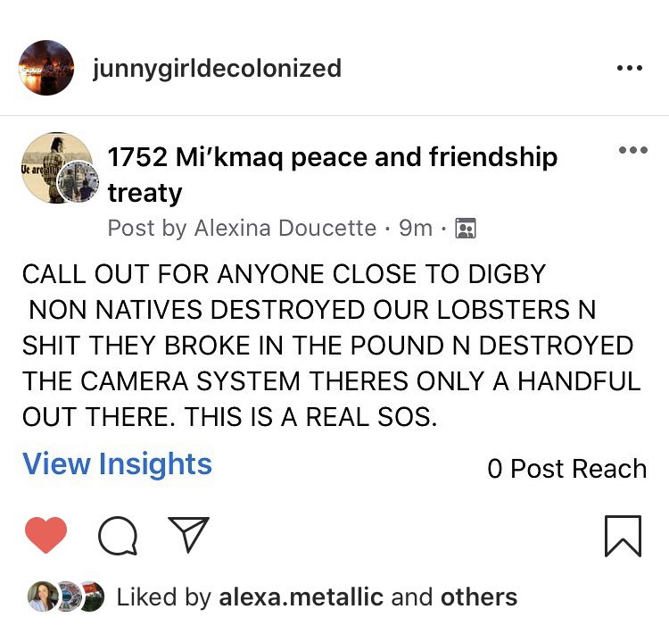 SOS. Serious escalation of violence against Mi’kmaw fisherpeople and treatyholders. Please send your support - material or otherwise. Call your elected officials. Demand mainstream media cover this. Despicable!