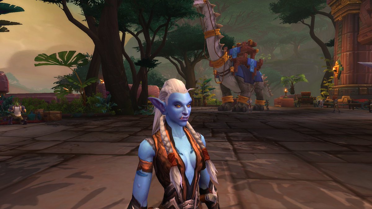 So'kari ShadowtuskPretend she has more stripes and that the colors were swapped with her skin (dark fur light stripes) and ALSO FUZZY.She is a courier and in a Flight or Fight situation she will run in a fucking heartbeat. And she is FAST.Blizz Courier title when?