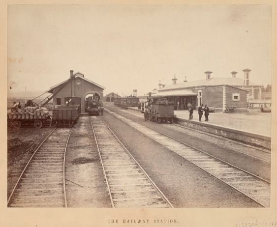 THE RAILWAY STATION ARARAT c. 1880  https://viewer.slv.vic.gov.au/?entity=IE561627 via  @Library_Vic Loco left is F 172, the other loco at the platform appears to be another F class 2-4-0. F class were built in the 1870s most Phoenix Ballarat.