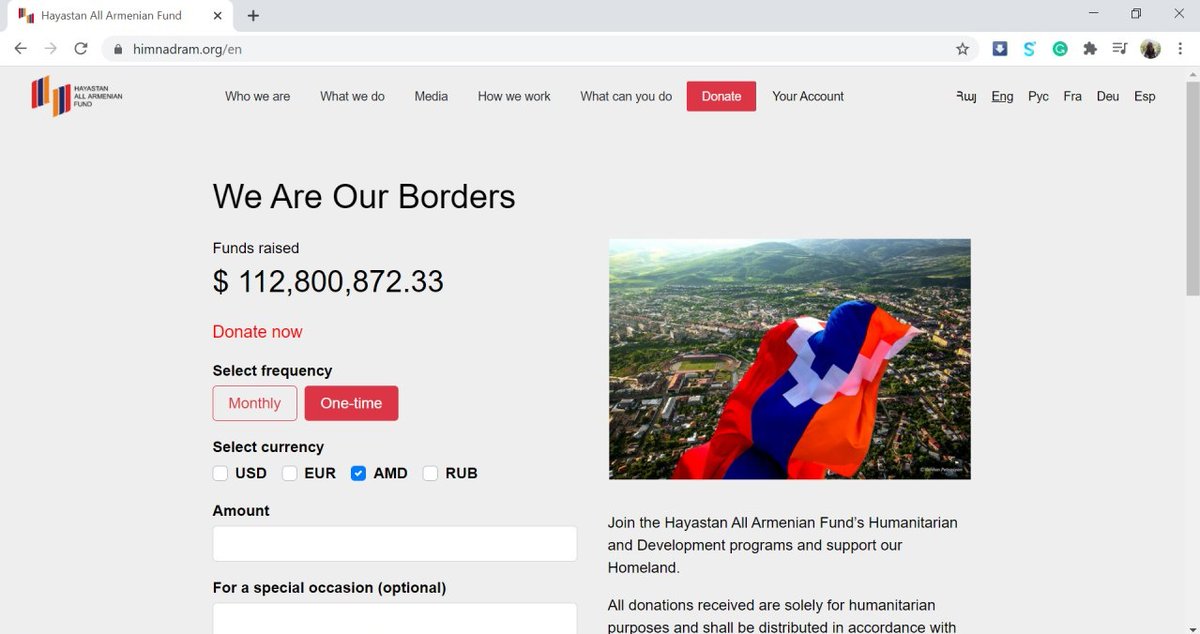  http://Himnadram.org  vs  http://armeniafundejoinme.org Yes, you guessed it right, they tried to fake the all Armenian found website, a fundraiser for humanitarian purposes to help people of Artsakh.Fortunately, this fraud was caught shortly, and the website was taken down.