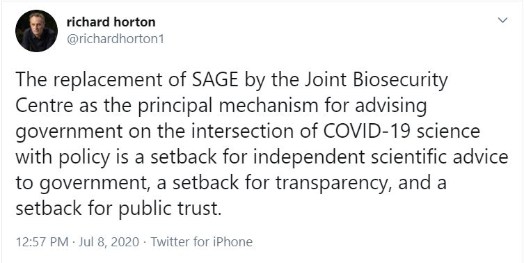 3 - Whilst little is known about the staffing & membership of this body, sources suggest that there is no "centre"Instead, they say, the  #JBC is scattered across offices in Whitehall & beyond, including intelligence agencies & research institutesSee:  https://www.gov.uk/government/groups/joint-biosecurity-centre#about-the-jbc