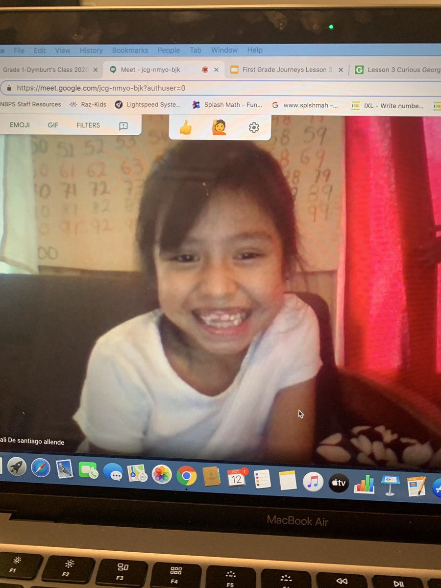 Love how prepared my student is for math with her number chart behind her! #virtuallearning <a href="/nbpschools/">New Brunswick Public Schools</a> <a href="/RooseveltNBPS/">Roosevelt School</a>