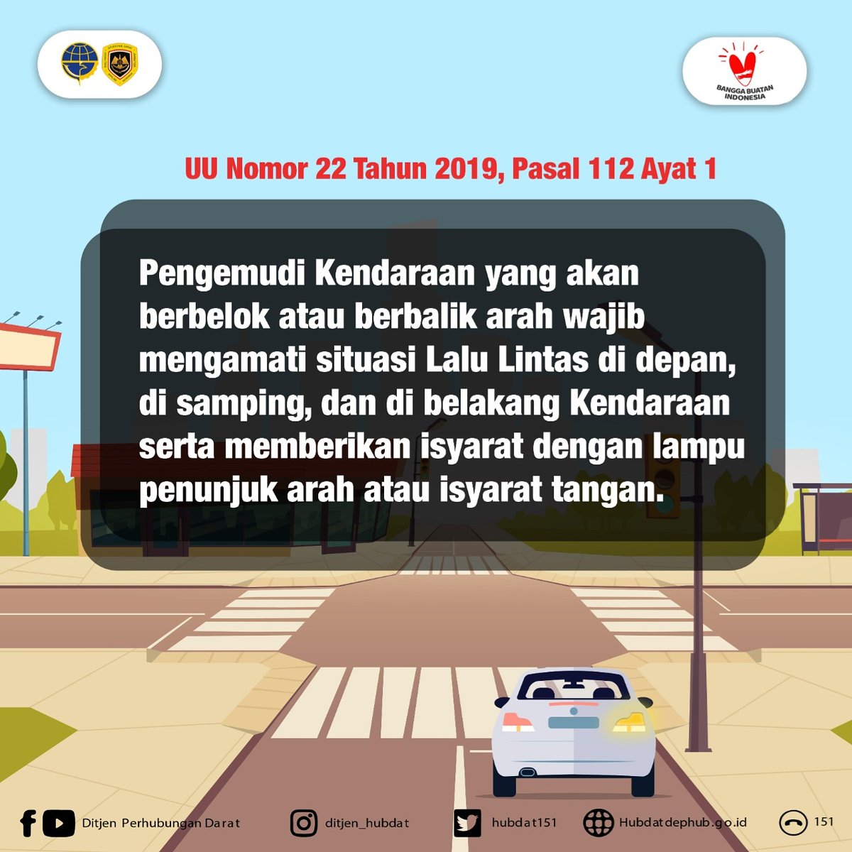 Sebagai pengendara, #MitraDarat pernah menemui kendaraan yang tiba-tiba berbelok tanpa memberi lampu isyarat?Sebaiknya kita mulai selalu ingat apabila bila ingin berbelok atau putar balik, kita memberi lampu isyarat / penunjuk arah serta memperhatikan kendaraan di belakang.