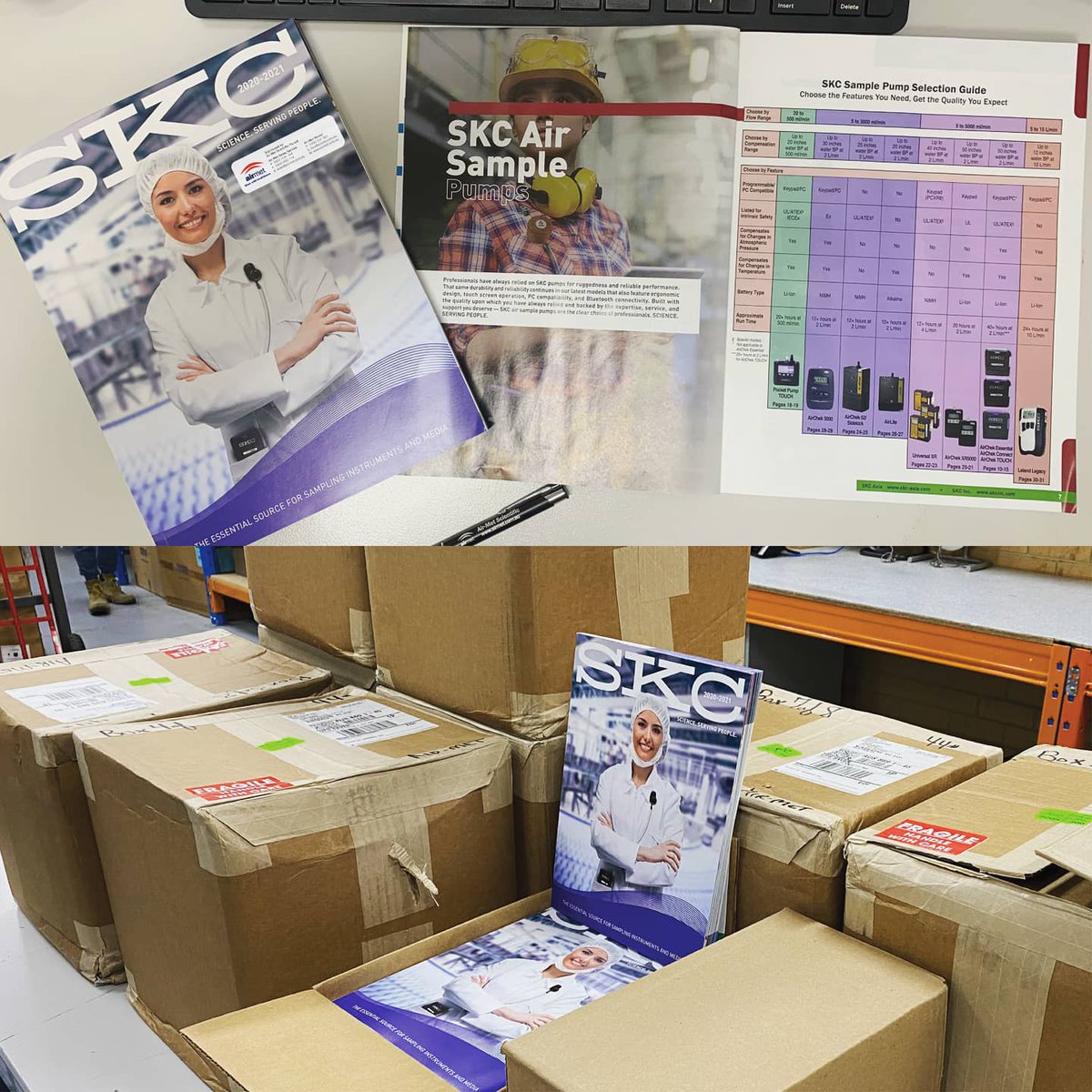 airmetsci's tweet photo. The NEW @SKCSamplers
 Global Catalogues have finally landed at Air-Met! To those who have registered to receive one of the 1st copies, your copy will be delivered to you shortly. Reserve your copy today! https://t.co/4J4anOcKAg #hygienist #airsampling #aioh #SKCInc #samplingguide https://t.co/89nO2qOidk