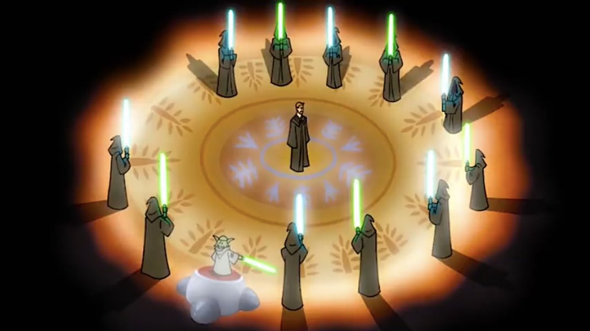 Anakin is Knighted a Jedi— Shown in the 2003 Clone Wars series, it was a huge step for Anakin and it was a very proud moment for Obi-Wan as his master.
