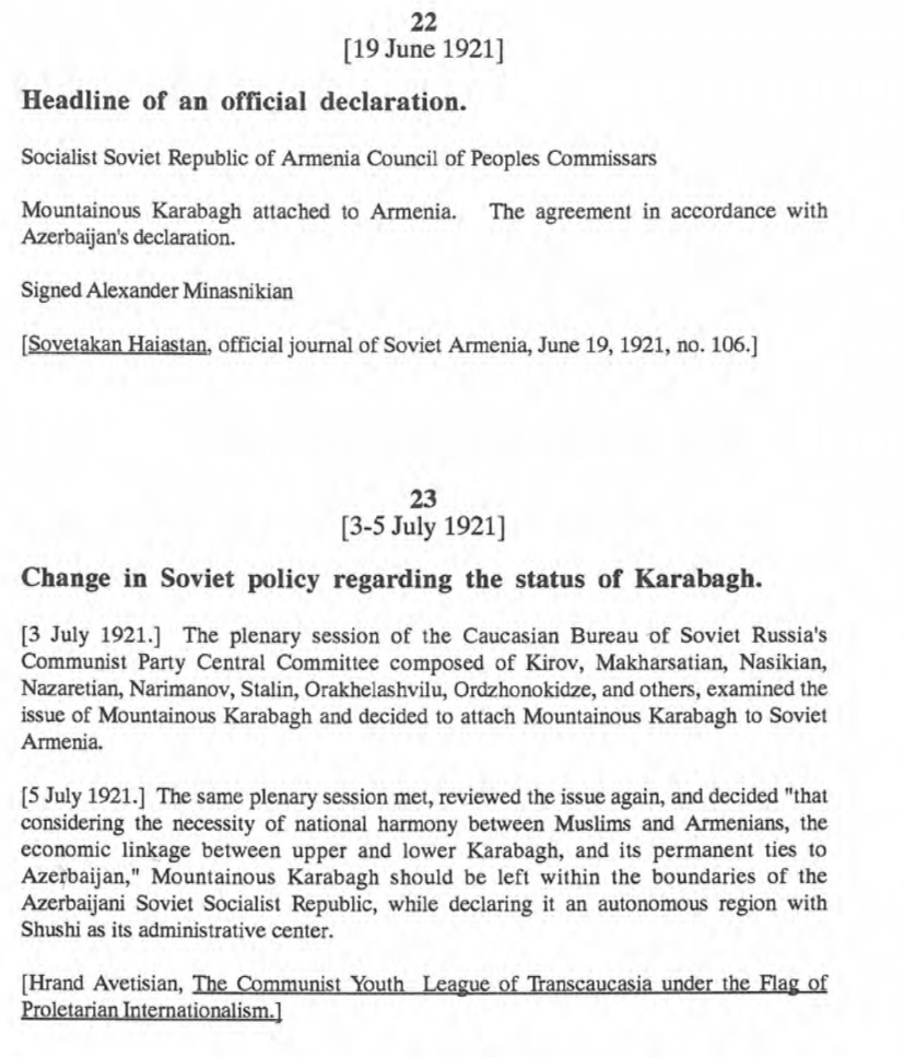 NatPa5191's tweet photo. So let me get this straight,you're telling me Artsakh was approved to be part of Armenia by the Soviet Union in June 1921 but changed 3 weeks later b/c there would be problems btwn Turks + Armenians?Who is the aggressor? #RecognizeArtsakh #StopAzerbaijaniAggresion #SanctionTurkey https://t.co/Z9orMXtBV3