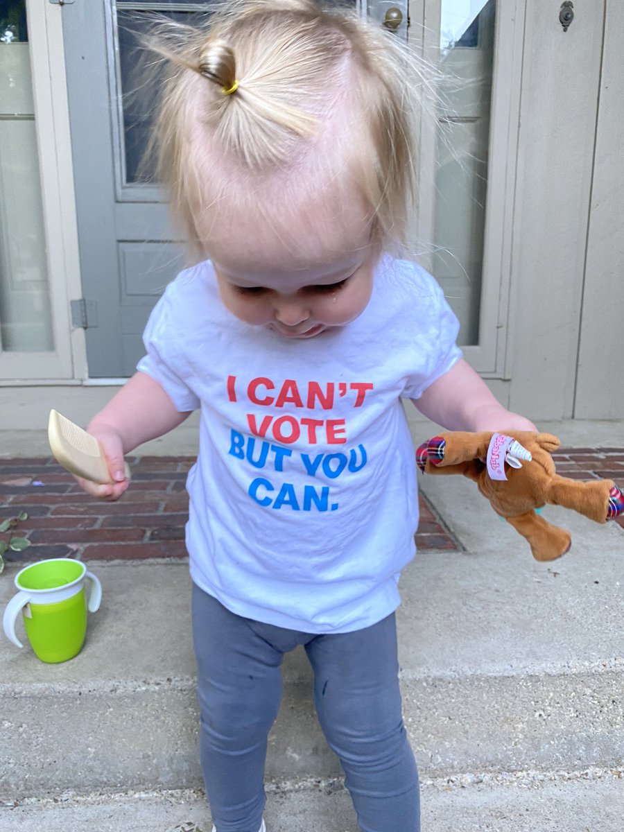 LisaDoesntKnow's tweet photo. Deadline to register online to vote in MI is October 19. Hannah knows, get the VOTE out and help protect our earth so she can enjoy “outside” for all her life! Thanks for the swag @crookedmedia @votesaveamerica @jonfavs @jonlovett @TVietor08 @danpfeiffer https://t.co/MVdLnn0stD
