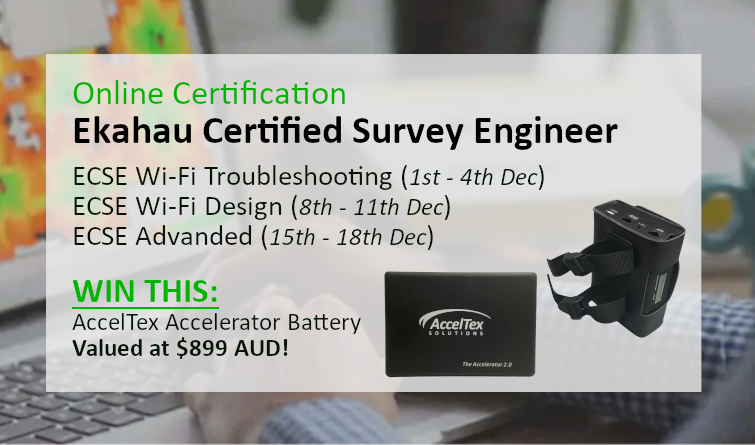 yourwifishop's tweet photo. Are you looking for a way to take your Wi-Fi surveying knowledge and experience to a new level? If so, @ekahau's ECSE Wi-Fi certifications are for you!

Check out the upcoming courses and our exclusive promotions today!

Seats are limited, get in quick!

https://t.co/uWBFj0wPiN https://t.co/HV3Xih36sg