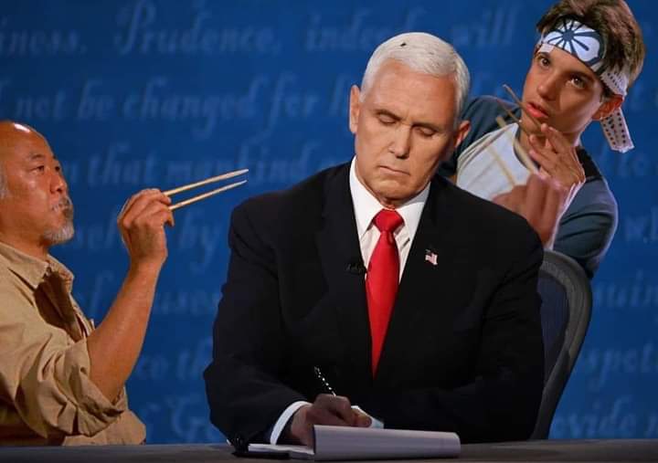 Sarah9sJustFine's tweet photo. I'm still loving these. 😂🤡🎪
#flygate #MikePence #Flygate2020 #karatekid https://t.co/QbKIW3kYX1