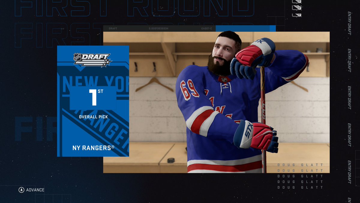 DekingDad's tweet photo. No no as a #Flyers #philadelphiaflyers fan how can my be a pro player Doug Glatt on #NHL21 @EASPORTSNHL get drafted by the #nyrangers #Rangers #newyorkrangers https://t.co/ak9ErxLo6f