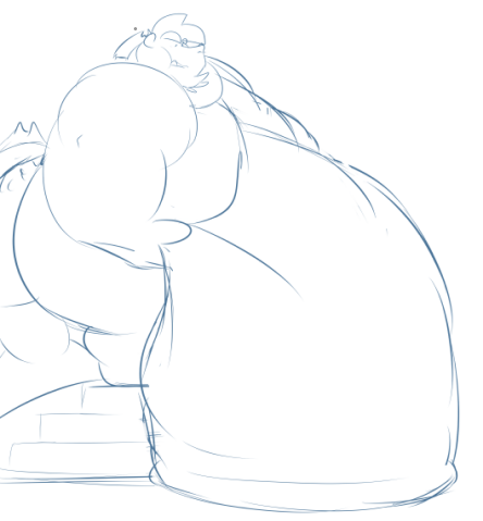 ''Even in a really high place, my belly still touching the floor, when did this happen?'' another fat art from me xD, so, yeah, hope ya like it