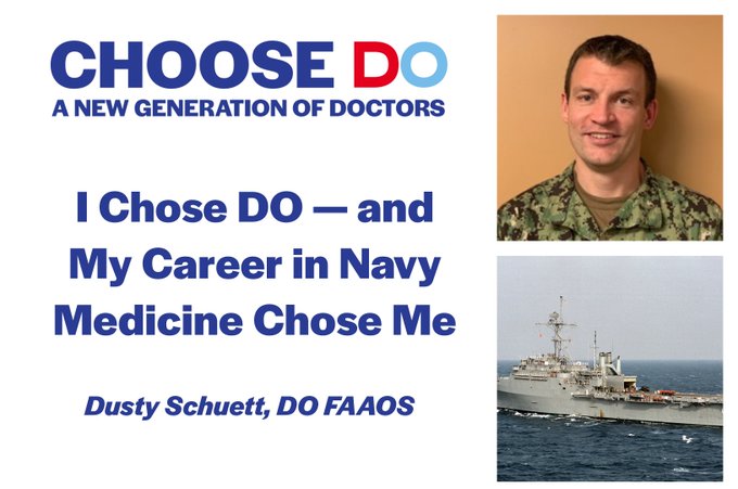 Happy 245th birthday to the @USNavy! We couldn't think of a better way to celebrate the navy's birthday than sharing a great #ChooseDO blog post from Dusty Schuett, DO FAAOS in which he talks about his journey into navy medicine. bit.ly/2BoJ4jp #navy245