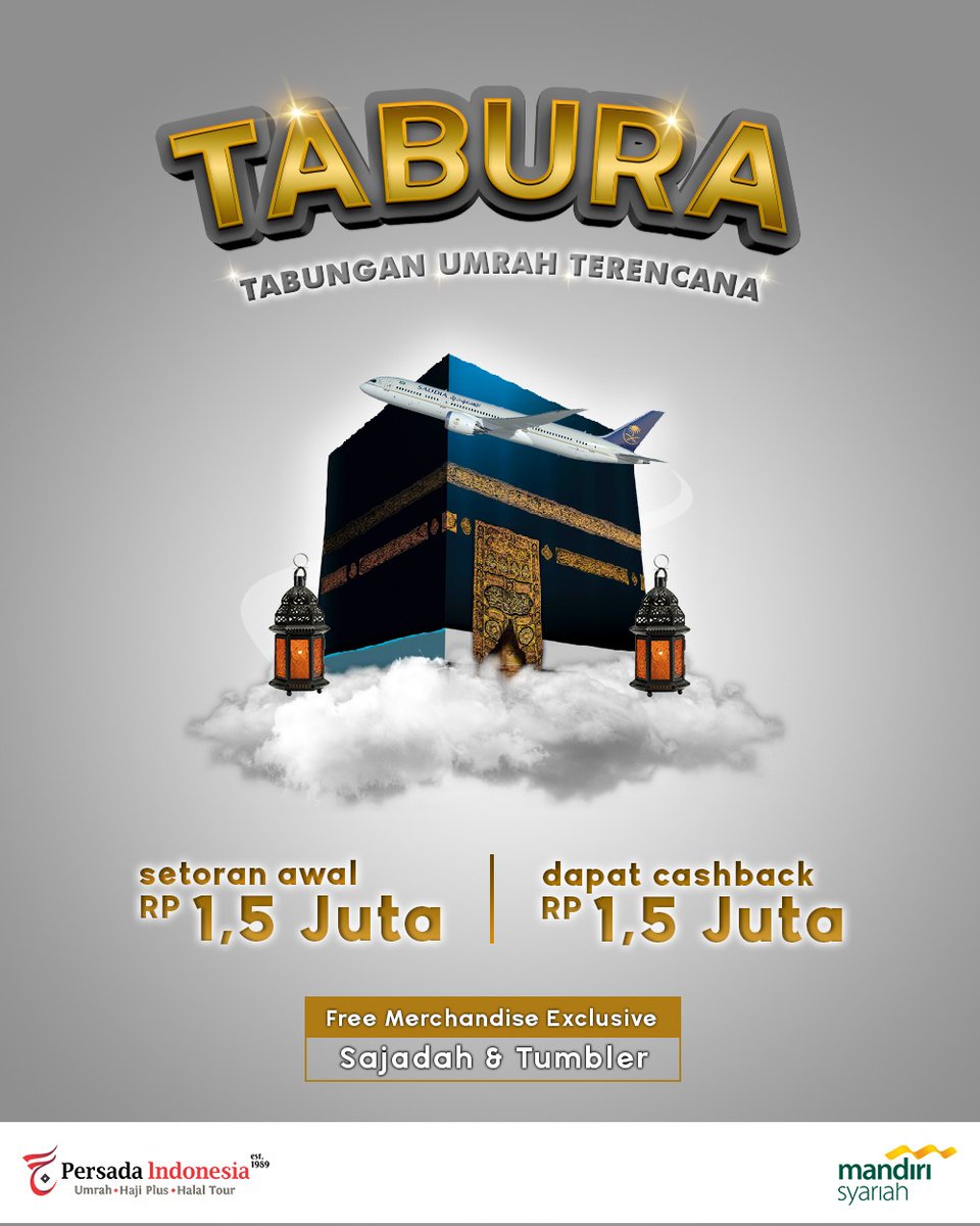 Umrah Persada (@persadasemarang) on Twitter photo ๐ฃ๐ฅ๐ข๐๐ฅ๐๐ ๐ง๐๐๐จ๐ก๐๐๐ก ๐จ๐ ๐ฅ๐ข๐ BERSAMA BANK SYARIAH MANDIRI WUJUDKAN UMROH ANDA
Dapatkan Kemudahan & Keuntungannya :
1. Manasik&Kajian Eksklusif bersama Ustadzah Oki Setiana Dewi.
2. Tumbler&Sajadah Eksklusif.
3. Voucher 1.5jt
#tabunganumroh #umrohsemarang ๐ฃ๐ฅ๐ข๐๐ฅ๐๐ ๐ง๐๐๐จ๐ก๐๐๐ก ๐จ๐ ๐ฅ๐ข๐ BERSAMA BANK SYARIAH MANDIRI WUJUDKAN UMROH ANDA
Dapatkan Kemudahan & Keuntungannya :
1. Manasik&Kajian Eksklusif bersama Ustadzah Oki Setiana Dewi.
2. Tumbler&Sajadah Eksklusif.
3. Voucher 1.5jt
#tabunganumroh #umrohsemarang