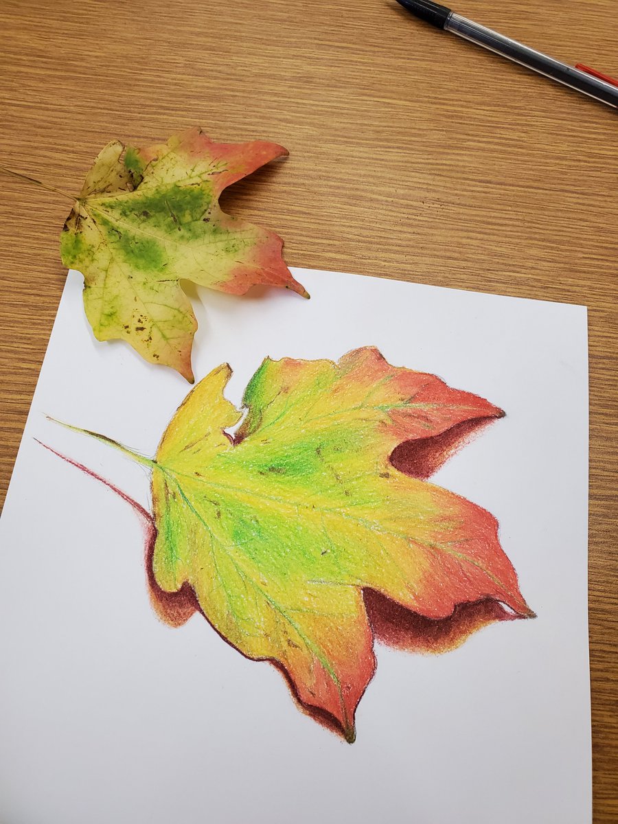 We made leaf drawings and then made them into leaf - quotes. Come check out the art hall!!!