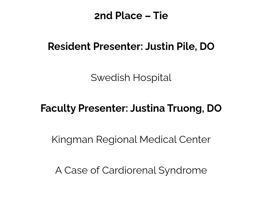 CONGRATS to our very own Dr Pile PGY-3 who placed 2nd in the #ACOEP20 CPC competition <a href="/ACOEP/">ACOEP</a>