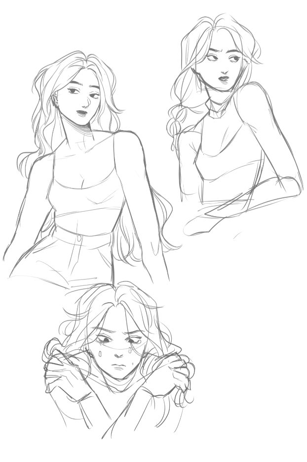 some eden sketches,,, aww look she's crying..... 