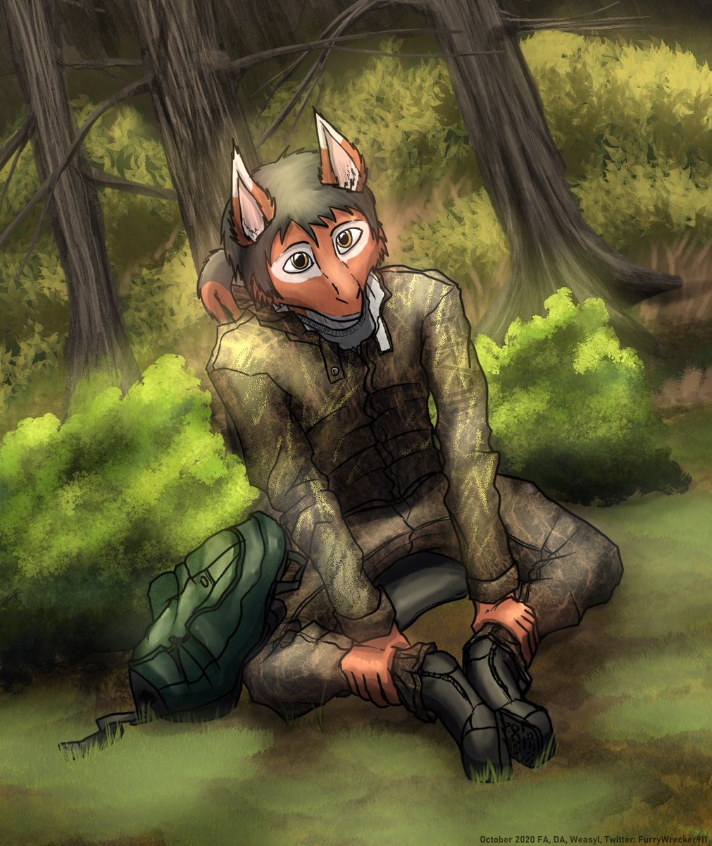 Day 1: NewSubject for this is Christopher, my squirrel character, and newest character. He's a nature photographer, so here he is in his fall setup and his camera bag.(I'm not going to do DA mirrors for this thread to save on space)
